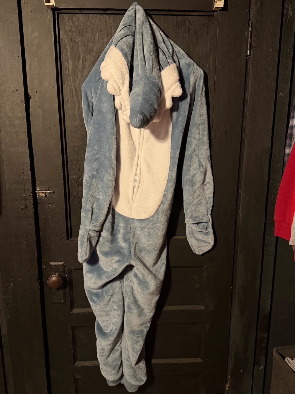 Plush Blue Animal Onesie with Hood